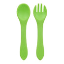 Feeding Wooden Handle Silicone Spoon For Baby Utensils Eat Soild Food Kids Training Manipulative Ability Children's Tableware