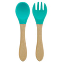 Feeding Wooden Handle Silicone Spoon For Baby Utensils Eat Soild Food Kids Training Manipulative Ability Children's Tableware