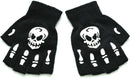 Warm Knitting Fingerless Gloves for Adult Half Finger Glove Human Skeleton Head Gripper Print Cycling Non-slip Wrist Gloves