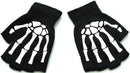 Warm Knitting Fingerless Gloves for Adult Half Finger Glove Human Skeleton Head Gripper Print Cycling Non-slip Wrist Gloves