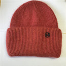USPOP New Women's Hats Winter Thick Warm Knitted Hats Solid Color Letter M Soft Rabbit Hair Skullies Beanies