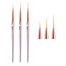 3Pcs Acrylic French Stripe Nail Art Liner Brush Set 3D Tips Manicuring Ultra-thin Line Drawing Pen UV Gel Brushes Painting Tools