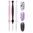 3Pcs Acrylic French Stripe Nail Art Liner Brush Set 3D Tips Manicuring Ultra-thin Line Drawing Pen UV Gel Brushes Painting Tools