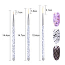 3Pcs Acrylic French Stripe Nail Art Liner Brush Set 3D Tips Manicuring Ultra-thin Line Drawing Pen UV Gel Brushes Painting Tools
