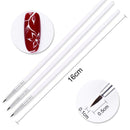 3Pcs Acrylic French Stripe Nail Art Liner Brush Set 3D Tips Manicuring Ultra-thin Line Drawing Pen UV Gel Brushes Painting Tools