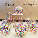 10/20 Star Confetti Balloons Metallic Confetti Latex Transparent Ballon Baby Shower Birthday Party Wedding Decoration Ball Globo