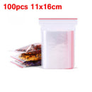 100pcs/pack Resealable Zip Lock Bags Self Seal Clear Plastic Poly Bag Food Storage Package Reclosable Vacuum Fresh Bag