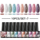 Mtssii 6/10/12PCS Nail Gel Polish Set Nail Kit Sets Color Glitter Holographics Soak Off UV Gel Nail Varnish For Nail Art Gel Set