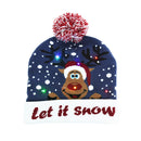LED Christmas Hat Sweater Knitted Beanie Christmas Light Up Knitted Hat Christmas Gift for Kids Xmas 2022New Year Decorations