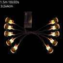 1.5m 10Led Halloween Pumpkin Ghost Skeletons Bat Spider Led Light String Festival Bar Home Party Decor Christmas Ornament