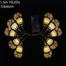 1.5m 10Led Halloween Pumpkin Ghost Skeletons Bat Spider Led Light String Festival Bar Home Party Decor Christmas Ornament