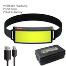 2021 New Style Headlamp Portable Mini COB LED Headlight with Built-in Battery Flashlight USB Rechargeable Head Lamp Hiking Torch