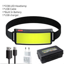 2021 New Style Headlamp Portable Mini COB LED Headlight with Built-in Battery Flashlight USB Rechargeable Head Lamp Hiking Torch
