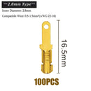 100Pcs/Lot 2.8/4.8/6.3mm Female and Male Crimp Terminal Connector Gold Brass/Silver Car Speaker Electric Wire Connectors Set