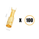 100Pcs/Lot 4.0mm Female and Male Bullet Terminals Connector Gold Brass Wire Connector And Insulating Sleeves for Car
