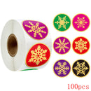 50-500pcs Christmas Gift Sealing Stickers 1 inch Thank you Love Design Diary Scrapbooking Stickers Party Gift Decorations Labels