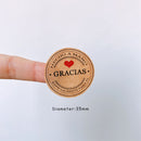 100PCS/lot Kraft Gracias Spanish Thank You labels Stickers Handmade Package Envelope Seal Label Scrapbooking Stationery Sticker
