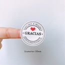 100PCS/lot Kraft Gracias Spanish Thank You labels Stickers Handmade Package Envelope Seal Label Scrapbooking Stationery Sticker