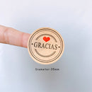 100PCS/lot Kraft Gracias Spanish Thank You labels Stickers Handmade Package Envelope Seal Label Scrapbooking Stationery Sticker