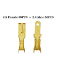 100Pcs/lot 2.8/4.8/6.3mm Female and male Crimp Terminal Connector Gold Brass/Silver Car Speaker Electric Wire Connectors 50 S
