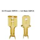 100Pcs/lot 2.8/4.8/6.3mm Female and male Crimp Terminal Connector Gold Brass/Silver Car Speaker Electric Wire Connectors 50 S