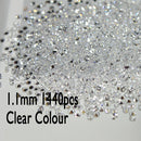 UNfoiled MIX Sizes 1440pcs Crystal&AB Chaton Nail Art Pointed Rhinestone Micro Manicure Decoration Tiny Mini Rhinestones Glass