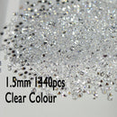 UNfoiled MIX Sizes 1440pcs Crystal&AB Chaton Nail Art Pointed Rhinestone Micro Manicure Decoration Tiny Mini Rhinestones Glass