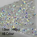 UNfoiled MIX Sizes 1440pcs Crystal&AB Chaton Nail Art Pointed Rhinestone Micro Manicure Decoration Tiny Mini Rhinestones Glass