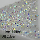 UNfoiled MIX Sizes 1440pcs Crystal&AB Chaton Nail Art Pointed Rhinestone Micro Manicure Decoration Tiny Mini Rhinestones Glass