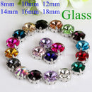 Satellite / Round Shape Glass Rhinestones With Claw Sew On Crystal Stone Strass Diamond Metal Base Buckle For Clothes