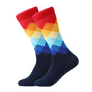 LETSBUY Male Tide Brand men cotton Socks Gradient Color summer Style long wedding sock Men's Knee High Business Socks man sox