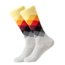 LETSBUY Male Tide Brand men cotton Socks Gradient Color summer Style long wedding sock Men's Knee High Business Socks man sox
