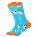LETSBUY women socks combed cotton harajuku funny creative cartoon animal crew socks lady girls fruit dog bird chili men socks