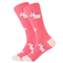 LETSBUY women socks combed cotton harajuku funny creative cartoon animal crew socks lady girls fruit dog bird chili men socks