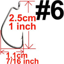 20pcs Wide Gap Worm Fishing Hooks Jig Crank Big Bass Hook Black High Carbon Steel Crank Barbed Hook for Soft Fishing Lure