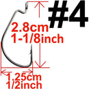 20pcs Wide Gap Worm Fishing Hooks Jig Crank Big Bass Hook Black High Carbon Steel Crank Barbed Hook for Soft Fishing Lure