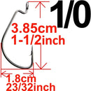 20pcs Wide Gap Worm Fishing Hooks Jig Crank Big Bass Hook Black High Carbon Steel Crank Barbed Hook for Soft Fishing Lure