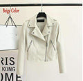 PU Leather Jacket Women Winter And Autumn New Fashion Coat-1603 Beige-S-JadeMoghul Inc.
