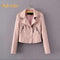 PU Leather Jacket Women Winter And Autumn New Fashion Coat-1603 Pink-S-JadeMoghul Inc.
