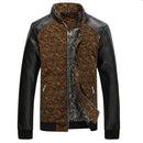 PU Leather Patchwork Men Jackets - Men Smart Outerwear JadeMoghul Inc. 