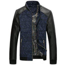 PU Leather Patchwork Men Jackets - Men Smart Outerwear JadeMoghul Inc. 