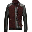 PU Leather Patchwork Men Jackets - Men Smart Outerwear JadeMoghul Inc. 