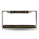 License Plate Frames Purdue Black Laser Chrome Frame