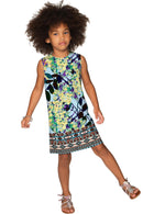 Pure Tenderness Pure Tenderness Adele Blue Unique Printed Shift Dress - Girls Adele Shift Dress