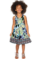 Pure Tenderness Pure Tenderness Sanibel Blue Babydoll Empire Dress - Girls Sanibel Empire Waist Dress