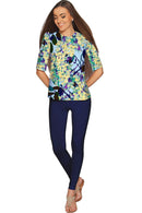 Pure Tenderness Pure Tenderness Sophia Blue Elbow Sleeve Knit Top - Women Sophia Elbow Sleeve Top