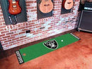 Putting Green Mat Hallway Runner Rug NFL Oakland Raiders Putting Green Runner 18"x72" Golf Accessories FANMATS