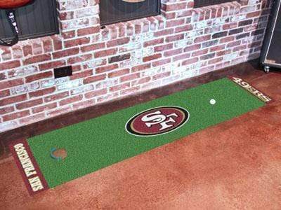 Putting Green Mat Hallway Runner Rug NFL San Francisco 49ers Putting Green Runner 18"x72" Golf Accessories FANMATS