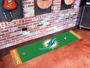 Putting Green Mat Long Runner Rugs NFL Miami Dolphins Putting Green Runner 18"x72" Golf Accessories FANMATS