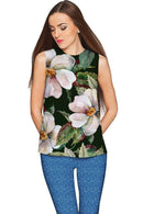 Queen of Flowers Queen of Flowers Emily Green Print Sleeveless Top - Women Emily Sleeveless Top
